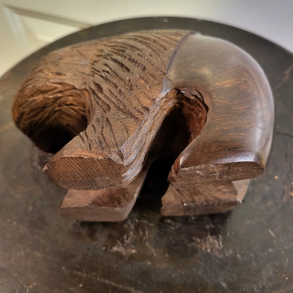 Vintage Hand Carved Modernist Iron Wood Bear - Picture 7 of 12